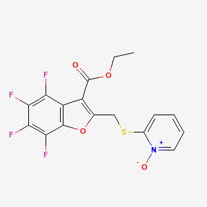 molecular formula C17H11F4NO4S B3040979 2-(([3-(Ethoxycarbonyl)-4,5,6,7-tetrafluorobenzo[b]furan-2-yl]methyl)thio)pyridinium-1-olate CAS No. 256425-23-7