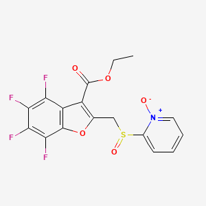 2-({[3-(Ethoxycarbonyl)-4,5,6,7-tetrafluorobenzo[b]furan-2-yl]methyl}sulphinyl)pyridinium-1-olate