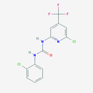 molecular formula C13H8Cl2F3N3O B3040984 N-(2-chlorophenyl)-N'-[6-chloro-4-(trifluoromethyl)-2-pyridyl]urea CAS No. 256471-15-5