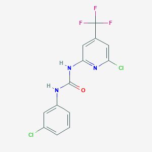 N-(3-chlorophenyl)-N'-[6-chloro-4-(trifluoromethyl)-2-pyridyl]urea