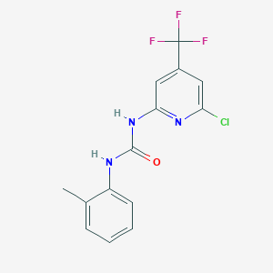 molecular formula C14H11ClF3N3O B3040986 N-[6-Chloro-4-(trifluoromethyl)-2-pyridyl]-N'-(2-methylphenyl)urea CAS No. 256471-17-7