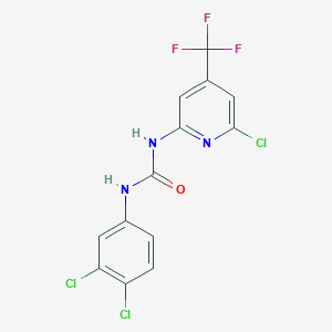 molecular formula C13H7Cl3F3N3O B3040991 N-[6-chloro-4-(trifluoromethyl)-2-pyridyl]-N'-(3,4-dichlorophenyl)urea CAS No. 256471-22-4