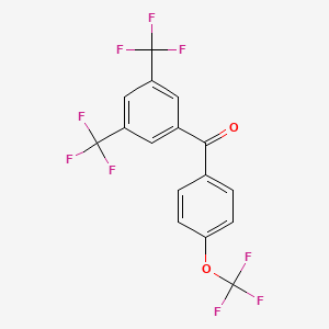 molecular formula C16H7F9O2 B3041025 [3,5-Di(trifluoromethyl)phenyl][4-(trifluoromethoxy)phenyl]methanone CAS No. 257880-90-3