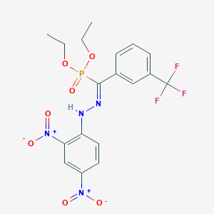 molecular formula C18H18F3N4O7P B3041038 N-[(Z)-[diethoxyphosphoryl-[3-(trifluoromethyl)phenyl]methylidene]amino]-2,4-dinitroaniline CAS No. 258518-51-3