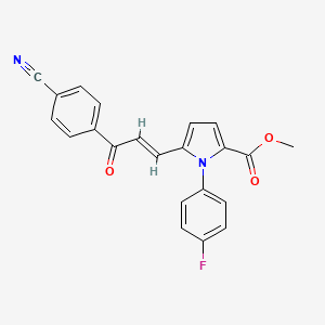 molecular formula C22H15FN2O3 B3041040 methyl 5-[3-(4-cyanophenyl)-3-oxo-1-propenyl]-1-(4-fluorophenyl)-1H-2-pyrrolecarboxylate CAS No. 259089-86-6