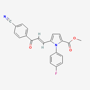 methyl 5-[3-(4-cyanophenyl)-3-oxo-1-propenyl]-1-(4-fluorophenyl)-1H-2-pyrrolecarboxylate