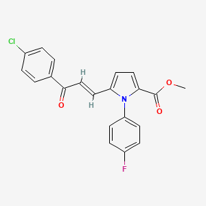 molecular formula C21H15ClFNO3 B3041041 methyl 5-[3-(4-chlorophenyl)-3-oxo-1-propenyl]-1-(4-fluorophenyl)-1H-2-pyrrolecarboxylate CAS No. 259089-87-7