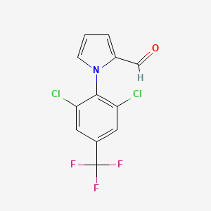 molecular formula C12H6Cl2F3NO B3041047 1-[2,6-Dichloro-4-(trifluoromethyl)phenyl]-1H-pyrrole-2-carbaldehyde CAS No. 259175-25-2