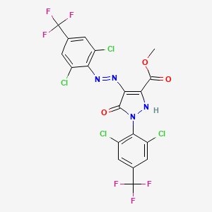 molecular formula C19H8Cl4F6N4O3 B3041049 methyl 1-[2,6-dichloro-4-(trifluoromethyl)phenyl]-4-{2-[2,6-dichloro-4-(trifluoromethyl)phenyl]hydrazono}-5-oxo-4,5-dihydro-1H-pyrazole-3-carboxylate CAS No. 259175-31-0
