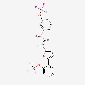 1-[3-(Trifluoromethoxy)phenyl]-3-{5-[2-(trifluoromethoxy)phenyl]-2-furyl}prop-2-en-1-one