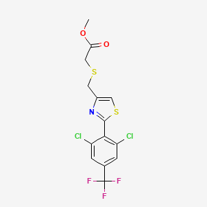 Methyl 2-[({2-[2,6-dichloro-4-(trifluoromethyl)phenyl]-1,3-thiazol-4-yl}methyl)thio]acetate