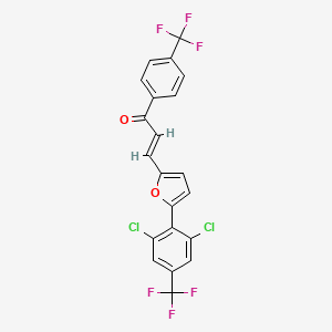 3-{5-[2,6-Dichloro-4-(trifluoromethyl)phenyl]-2-furyl}-1-[4-(trifluoromethyl)phenyl]prop-2-en-1-one