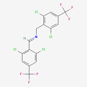 molecular formula C16H7Cl4F6N B3041056 N-[2,6-dichloro-4-(trifluoromethyl)benzyl]-N-{[2,6-dichloro-4-(trifluoromethyl)phenyl]methylene}amine CAS No. 259243-78-2