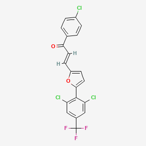 1-(4-Chlorophenyl)-3-{5-[2,6-dichloro-4-(trifluoromethyl)phenyl]-2-furyl}prop-2-en-1-one