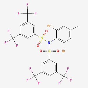 molecular formula C23H11Br2F12NO4S2 B3041063 N-[3,5-bis(trifluoromethyl)phenyl]sulfonyl-N-(2,6-dibromo-4-methylphenyl)-3,5-bis(trifluoromethyl)benzenesulfonamide CAS No. 259269-91-5