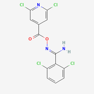 molecular formula C13H7Cl4N3O2 B3041109 O1-[(2,6-dichloro-4-pyridyl)carbonyl]-2,6-dichlorobenzene-1-carbohydroximamide CAS No. 261363-67-1