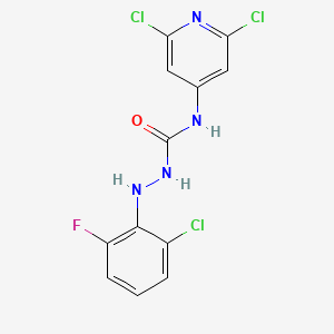 molecular formula C12H8Cl3FN4O B3041124 N1-(2,6-dichloro-4-pyridyl)-2-(2-chloro-6-fluorophenyl)hydrazine-1-carboxamide CAS No. 261623-03-4