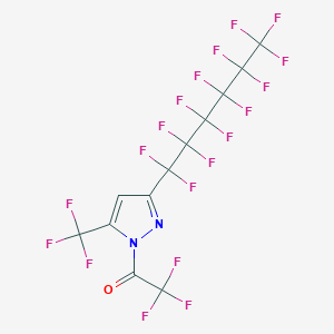 molecular formula C12HF19N2O B3041162 1-Trifluoroacetyl-3-perfluorohexyl-5-(trifluoromethyl)pyrazole CAS No. 261778-38-5