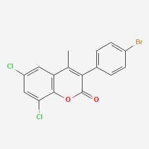 B3041189 3-(4-Bromophenyl)-6,8-dichloro-4-methylchromen-2-one CAS No. 262591-01-5
