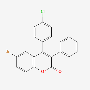 molecular formula C21H12BrClO2 B3041209 6-Bromo-4(4 inverted exclamation mark -chlorophenyl)-3-phenylcoumarin CAS No. 263364-72-3