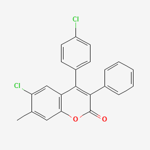 molecular formula C22H14Cl2O2 B3041210 6-Chloro-4(4 inverted exclamation mark -chlorophenyl)-7-methyl-3-phenylcoumarin CAS No. 263364-74-5