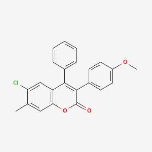 molecular formula C23H17ClO3 B3041215 6-Chloro-3-(4 inverted exclamation mark -methoxyphenyl)-7-methyl-4-phenylcoumarin CAS No. 263364-82-5