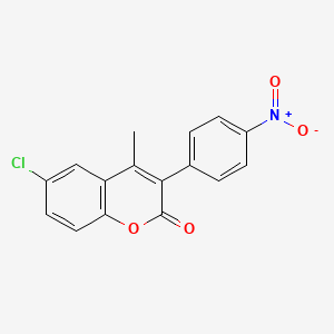 molecular formula C16H10ClNO4 B3041217 6-Chloro-4-methyl-3-(4 inverted exclamation mark -nitrophenyl)coumarin CAS No. 263364-84-7