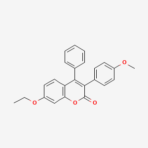 molecular formula C24H20O4 B3041220 2H-1-Benzopyran-2-one, 7-ethoxy-3-(4-methoxyphenyl)-4-phenyl- CAS No. 263364-89-2