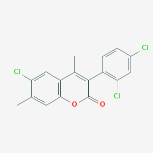 molecular formula C17H11Cl3O2 B3041221 6-Chloro-3(2',4'-dichlorophenyl)-4,7-dimethylcoumarin CAS No. 263364-91-6