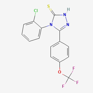 molecular formula C15H9ClF3N3OS B3041257 4-(2-Chlorophenyl)-5-(4-(trifluoromethoxy)phenyl)-4H-1,2,4-triazole-3-thiol CAS No. 263707-21-7