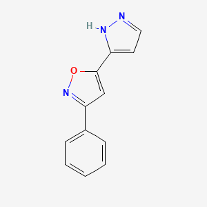molecular formula C12H9N3O B3041267 3-Phenyl-5-(1H-pyrazol-3-YL)isoxazole 