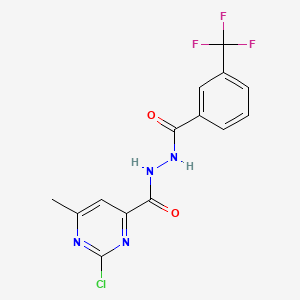 molecular formula C14H10ClF3N4O2 B3041281 N'1-[(2-chloro-6-methylpyrimidin-4-yl)carbonyl]-3-(trifluoromethyl)benzene-1-carbohydrazide CAS No. 266337-53-5