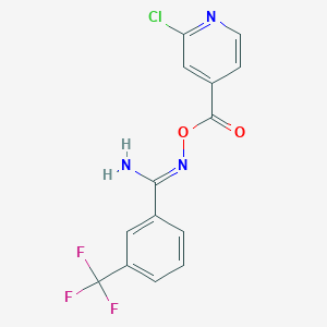 molecular formula C14H9ClF3N3O2 B3041290 [(Z)-[amino-[3-(trifluoromethyl)phenyl]methylidene]amino] 2-chloropyridine-4-carboxylate CAS No. 266692-18-6