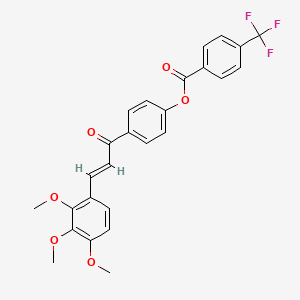 molecular formula C26H21F3O6 B3041333 4-[3-(2,3,4-Trimethoxyphenyl)acryloyl]phenyl 4-(trifluoromethyl)benzoate CAS No. 279691-62-2