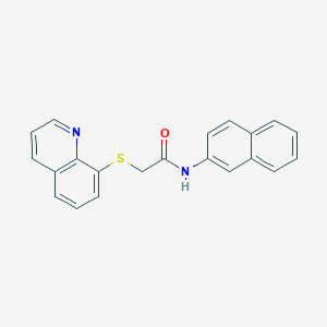 molecular formula C21H16N2OS B304137 N-naphthalen-2-yl-2-quinolin-8-ylsulfanylacetamide 