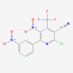 2-Chloro-5-nitro-6-(3-nitrophenyl)-4-(trifluoromethyl)nicotinonitrile