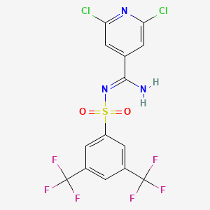 molecular formula C14H7Cl2F6N3O2S B3041397 N1-[(2,6-dichloro-4-pyridyl)(imino)methyl]-3,5-di(trifluoromethyl)benzene-1-sulphonamide CAS No. 287197-97-1