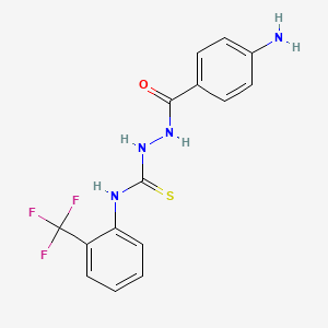 molecular formula C15H13F3N4OS B3041466 2-(4-aminobenzoyl)-N-[2-(trifluoromethyl)phenyl]hydrazine-1-carbothioamide CAS No. 300541-84-8