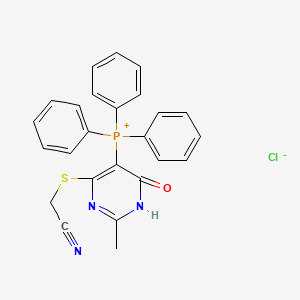 molecular formula C25H21ClN3OPS B3041475 {4-[(Cyanomethyl)thio]-2-methyl-6-oxo-1,6-dihydropyrimidin-5-yl}(triphenyl)phosphonium chloride CAS No. 301324-90-3