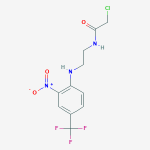 molecular formula C11H11ClF3N3O3 B3041487 2-chloro-N-{2-[2-nitro-4-(trifluoromethyl)anilino]ethyl}acetamide CAS No. 303188-06-9