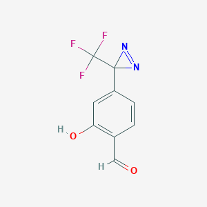 molecular formula C9H5F3N2O2 B3041513 2-Hydroxy-4-(3-(trifluoromethyl)-3H-diazirin-3-yl)benzaldehyde CAS No. 308085-25-8