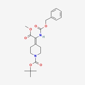 molecular formula C21H28N2O6 B3041530 Methyl 2-(1-Boc-4-piperidylidene)-2-(Cbz-amino)acetate CAS No. 313491-20-2