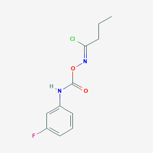 molecular formula C11H12ClFN2O2 B3041550 N-{[(3-fluoroanilino)carbonyl]oxy}butanimidoyl chloride CAS No. 317840-35-0