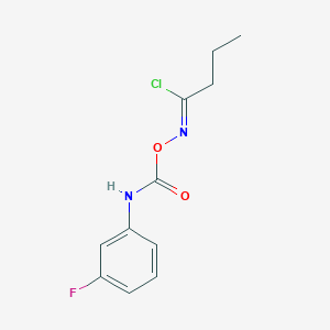 N-(((3-Fluoroanilino)carbonyl)oxy)butanimidoyl chloride