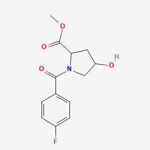 molecular formula C13H14FNO4 B3041554 Methyl 1-(4-fluorobenzoyl)-4-hydroxypyrrolidine-2-carboxylate CAS No. 318247-24-4