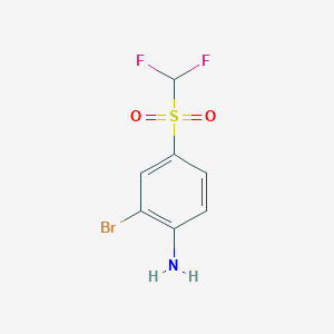 molecular formula C7H6BrF2NO2S B3041559 2-bromo-4-(difluoromethylsulphonyl)aniline CAS No. 321686-87-7