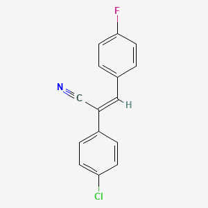 molecular formula C15H9ClFN B3041565 (Z)-2-(4-Chlorophenyl)-3-(4-fluorophenyl)acrylonitrile CAS No. 324-58-3