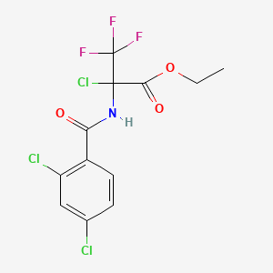 molecular formula C12H9Cl3F3NO3 B3041592 Ethyl 2-chloro-2-[(2,4-dichlorobenzoyl)amino]-3,3,3-trifluoropropanoate CAS No. 329182-43-6