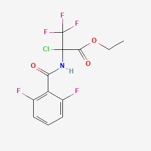 molecular formula C12H9ClF5NO3 B3041594 Ethyl 2-chloro-2-[(2,6-difluorobenzoyl)amino]-3,3,3-trifluoropropanoate CAS No. 329182-45-8