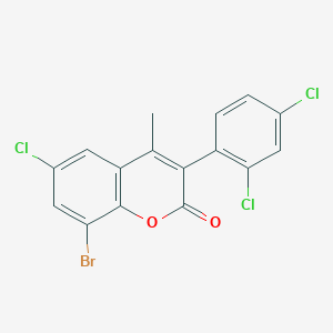 molecular formula C16H8BrCl3O2 B3041629 8-Bromo-6-chloro-3-(2,4-dichlorophenyl)-4-methylchromen-2-one CAS No. 332104-21-9